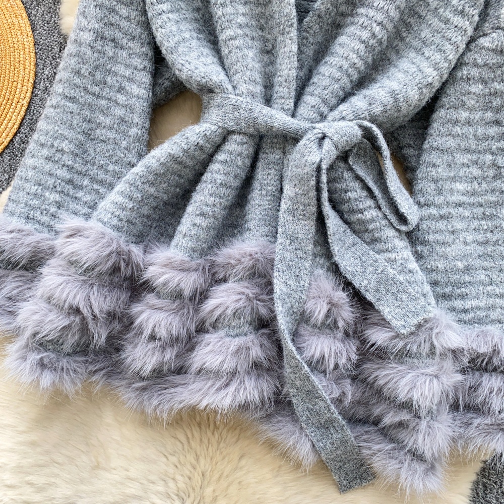 Loose niche sweater long sleeve coat for women