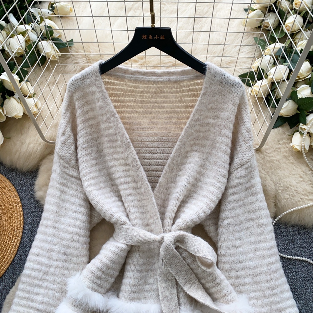 Loose niche sweater long sleeve coat for women