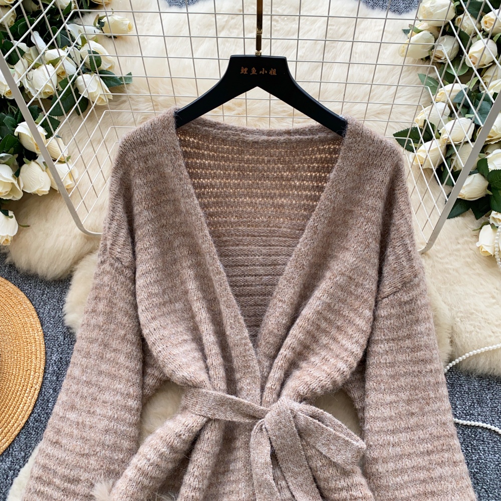 Loose niche sweater long sleeve coat for women