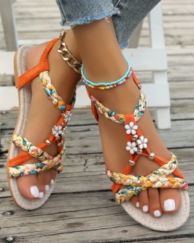 Large yard summer weave sandy beach sandals for women