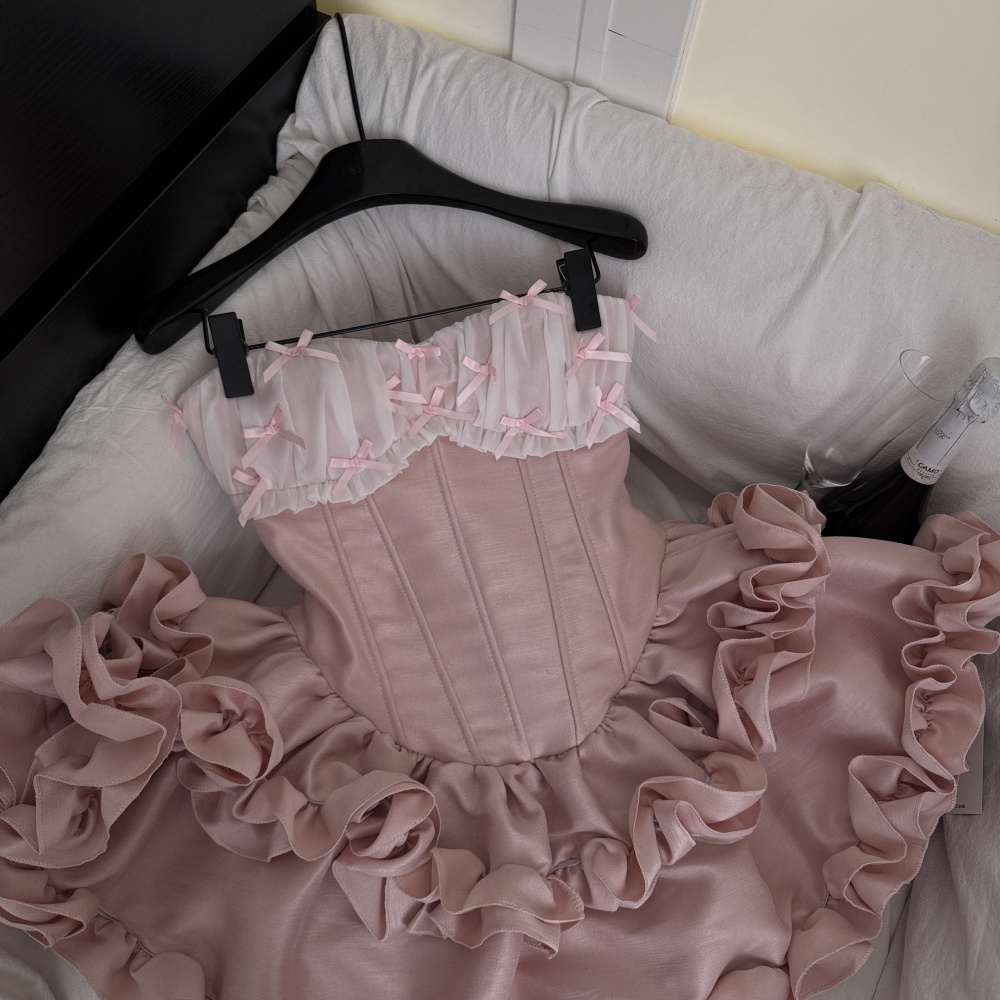 Wrapped chest formal dress bow Sexy underwear