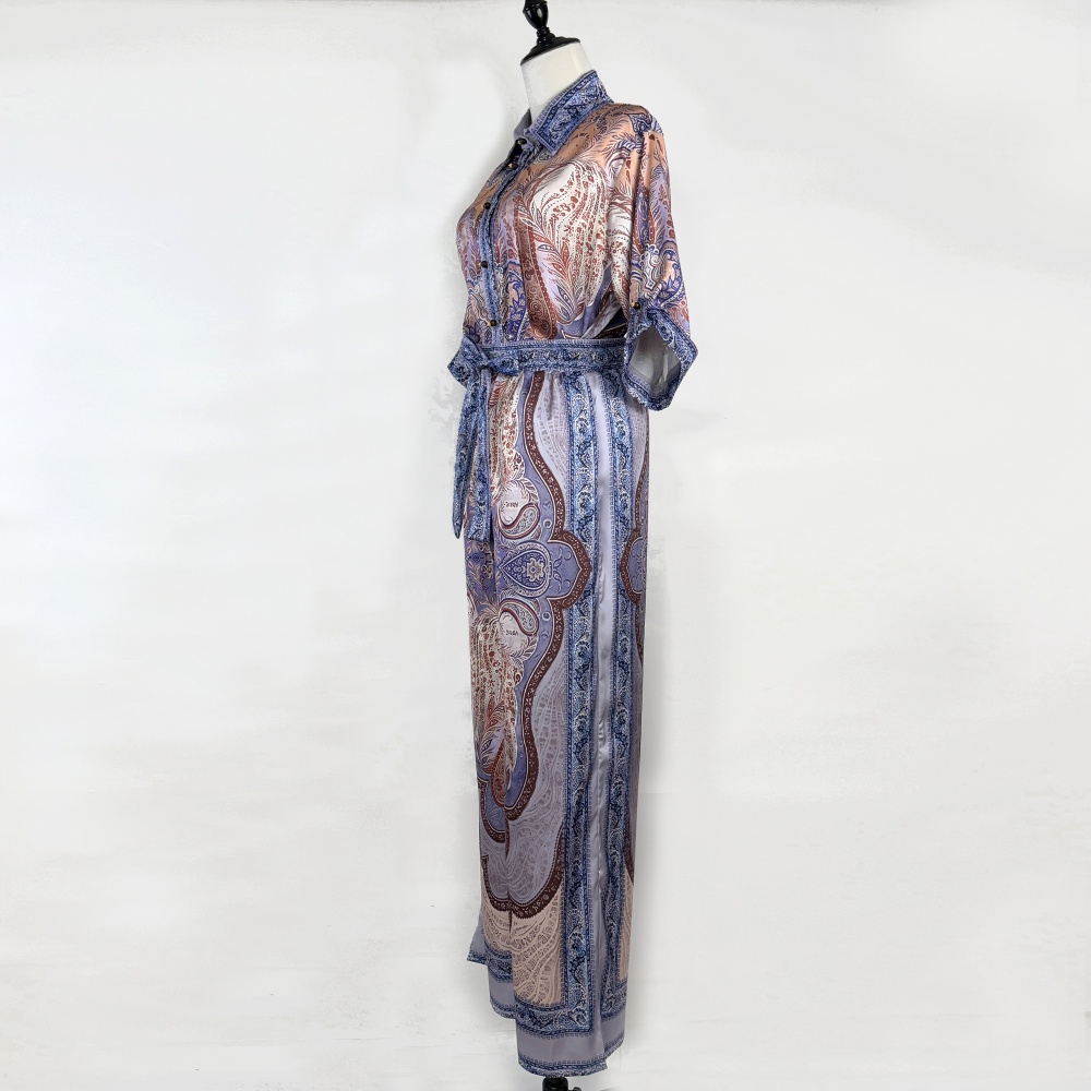 Printing fashion shirt blue long pants a set for women