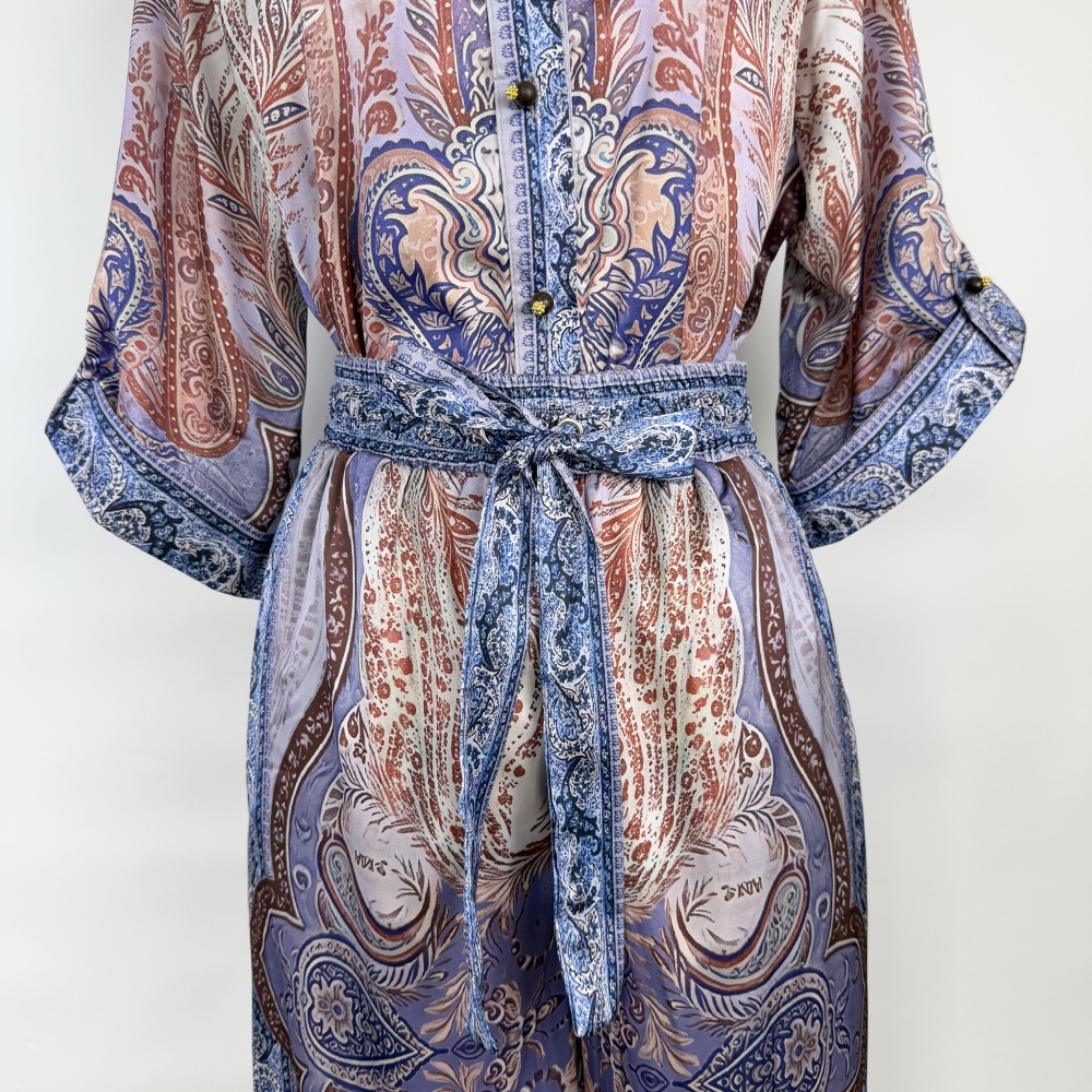 Printing fashion shirt blue long pants a set for women