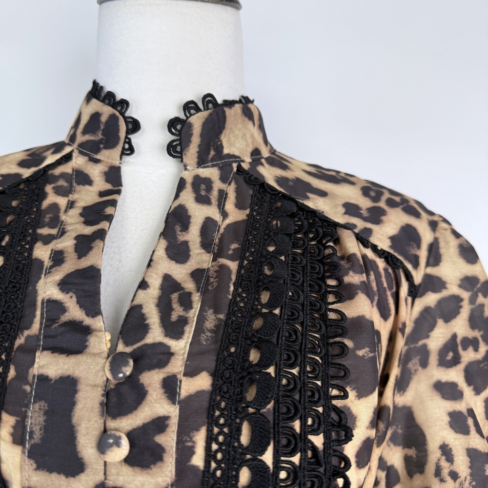 Pinched waist long printing light luxury dress