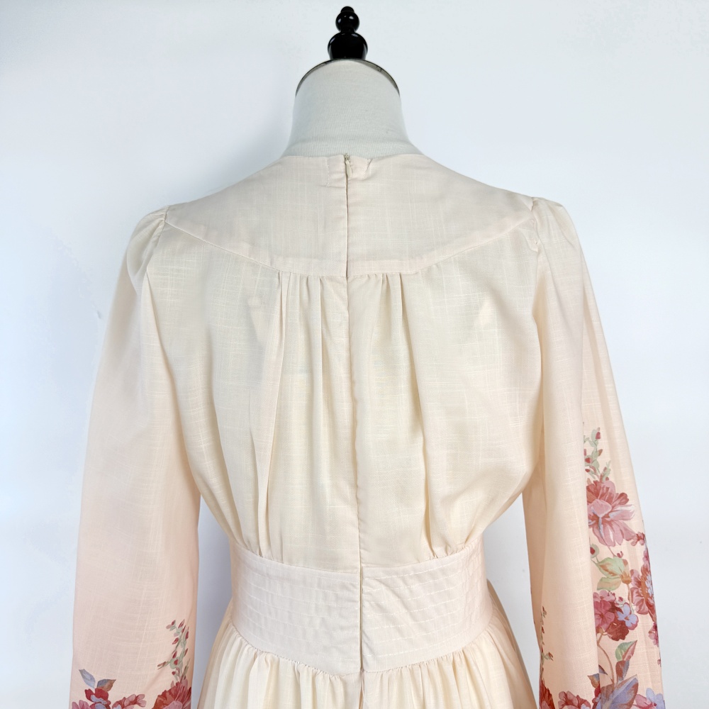 Elegant style big skirt dress flowers long dress