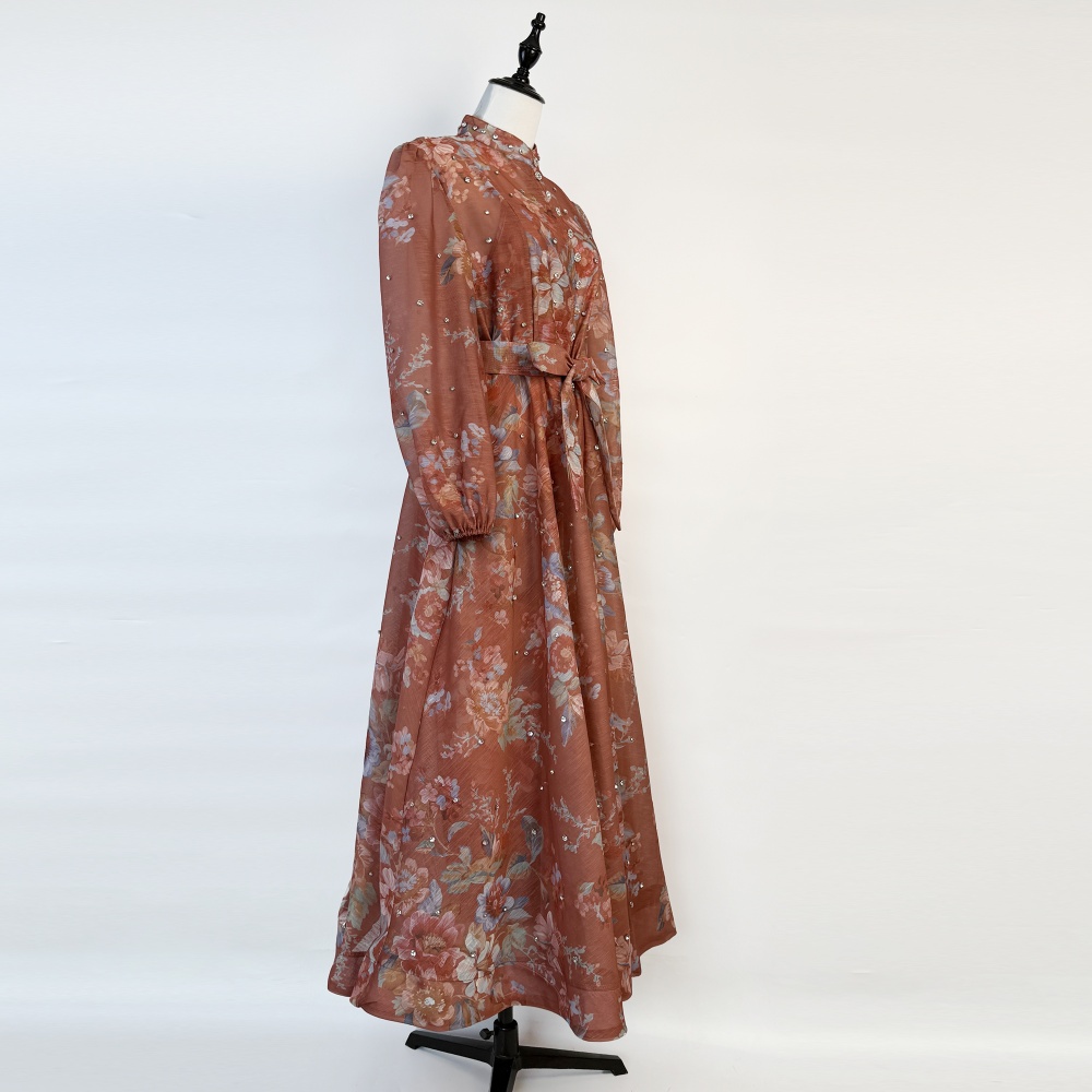 Big skirt dress printing long dress