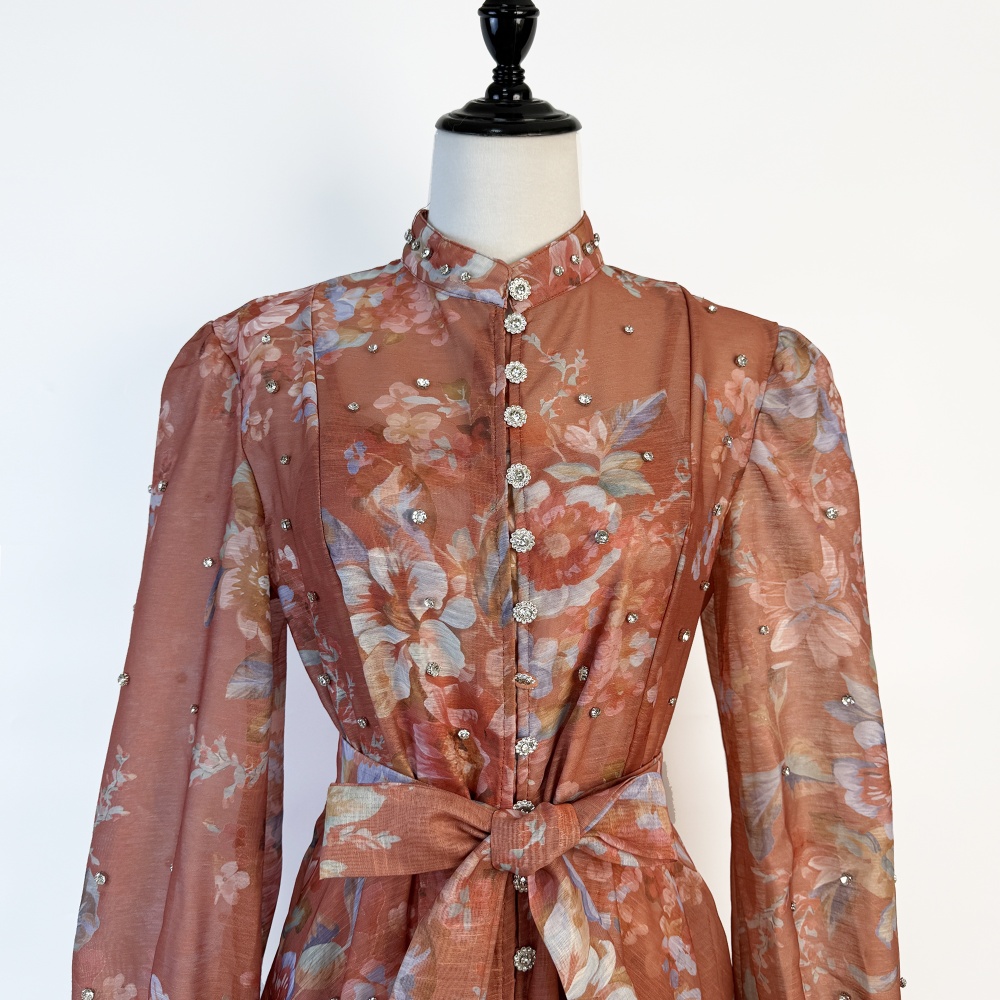 Big skirt dress printing long dress