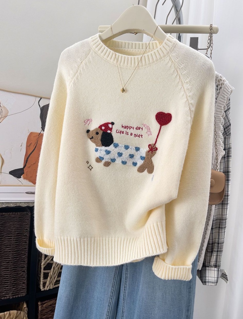 Autumn and winter tops embroidery sweater for women