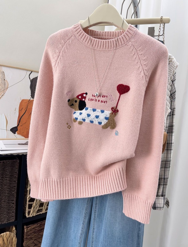 Autumn and winter tops embroidery sweater for women