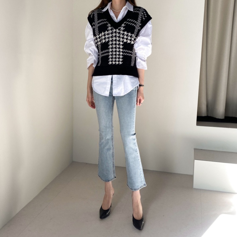 Autumn sleeveless slim vest maiden Korean style tops for women