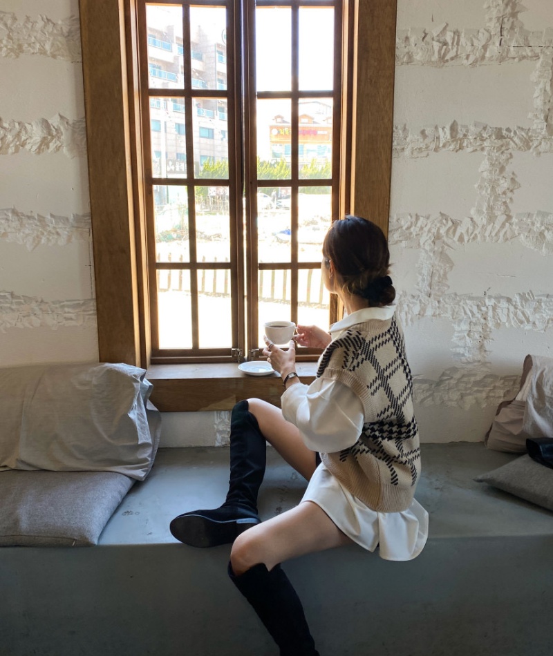 Autumn sleeveless slim vest maiden Korean style tops for women