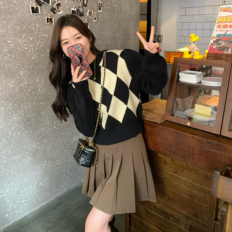 Mixed colors tops sweater for women