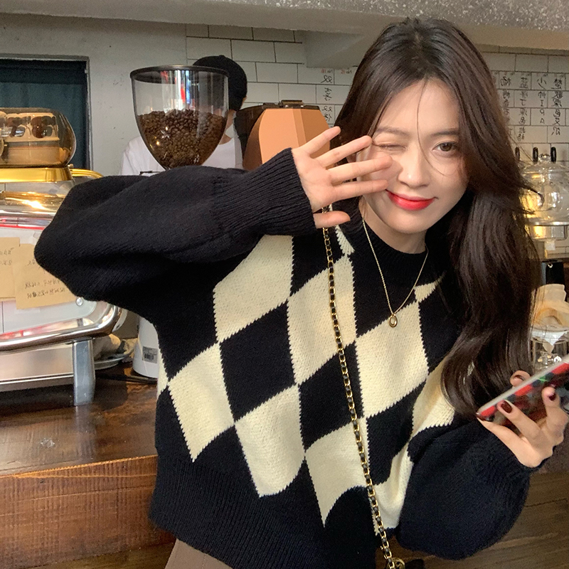 Mixed colors tops sweater for women