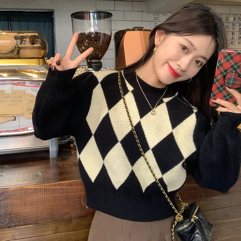 Mixed colors tops sweater for women