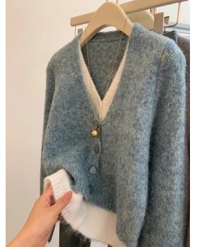 Korean style tops Pseudo-two sweater