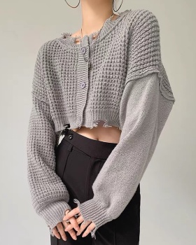 Short temperament sweater holes all-match tops for women