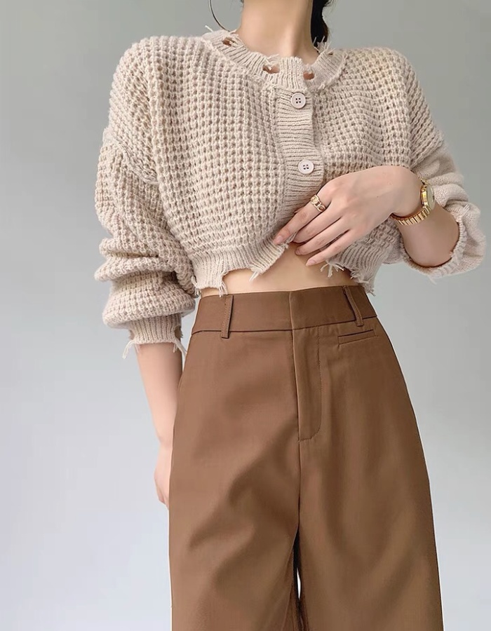 Short temperament sweater holes all-match tops for women