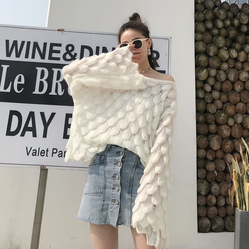 Spring loose Korean style tops thin pullover sweater