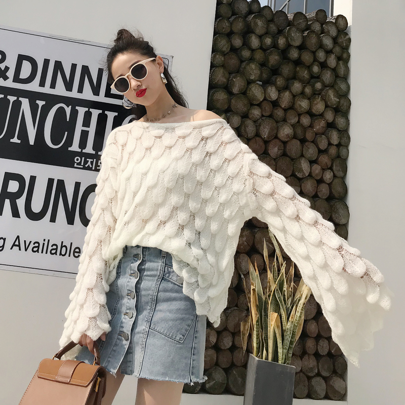 Spring loose Korean style tops thin pullover sweater