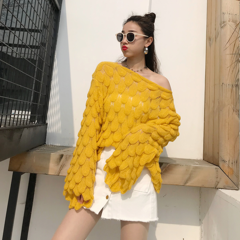 Spring loose Korean style tops thin pullover sweater