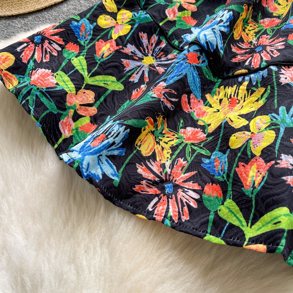 Autumn France style pinched waist sling dress