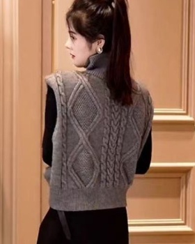 Fleece wear waistcoat high collar sweater