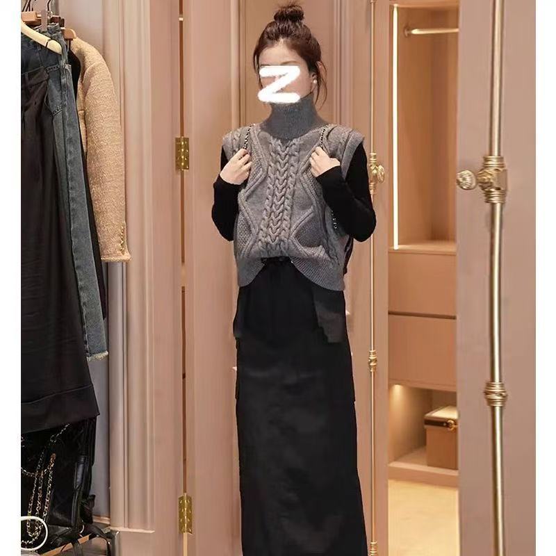 Fleece wear waistcoat high collar sweater