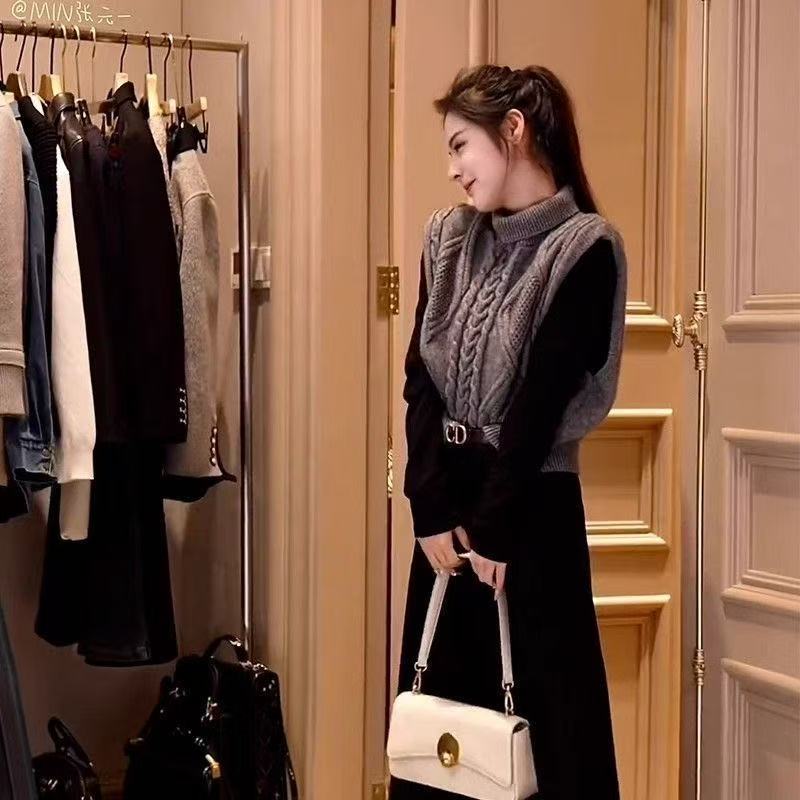 Fleece wear waistcoat high collar sweater