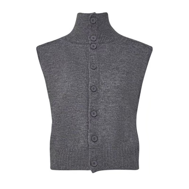 Fleece wear waistcoat high collar sweater