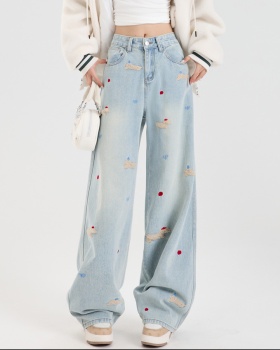 Mopping winter pants wide leg loose long pants for women