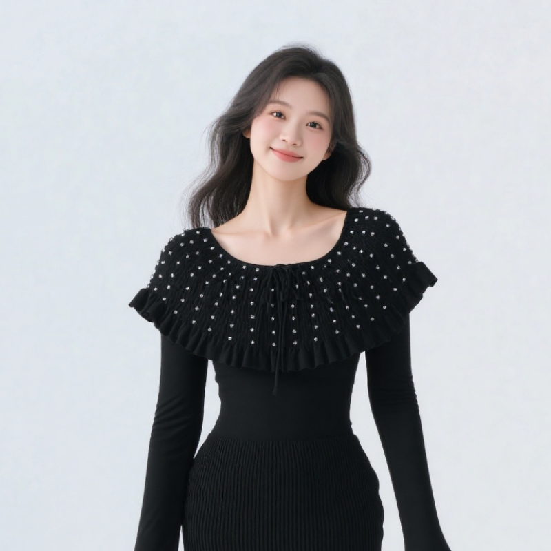 Long sleeve long sweater autumn and winter slim dress
