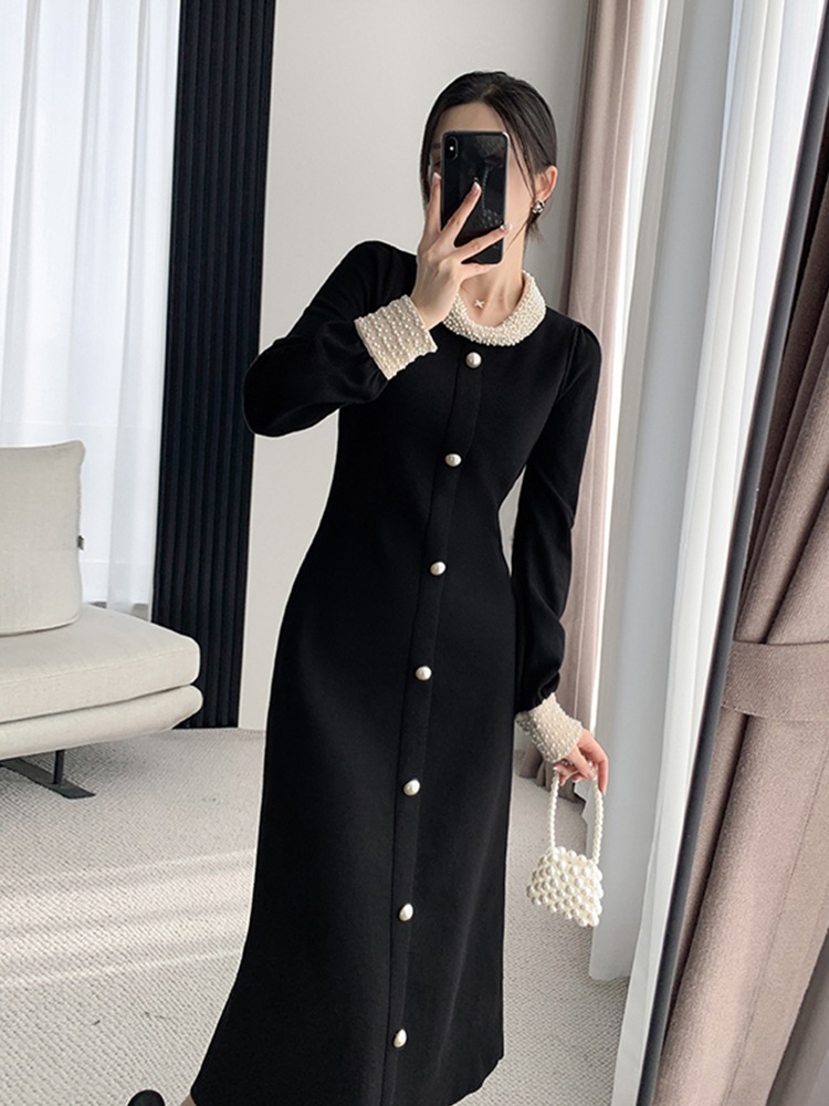 Temperament ladies dress Hepburn style long dress