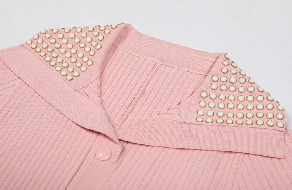 Short sleeve dress lapel long dress