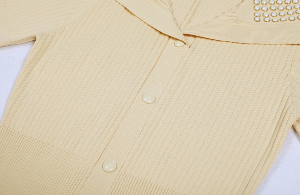 Short sleeve dress lapel long dress