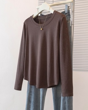 Plus velvet slim T-shirt bottoming tops for women