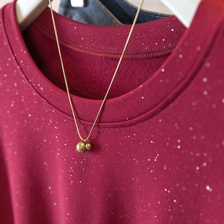 Plus velvet slim T-shirt bottoming tops for women