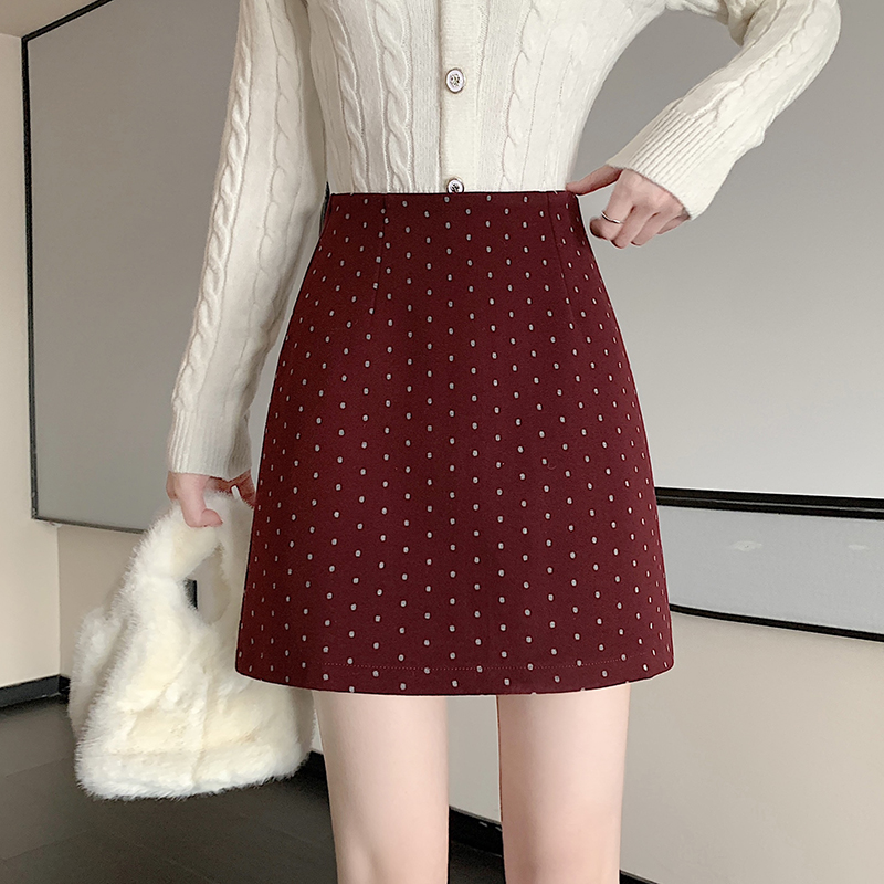 Korean style A-line high waist retro skirt