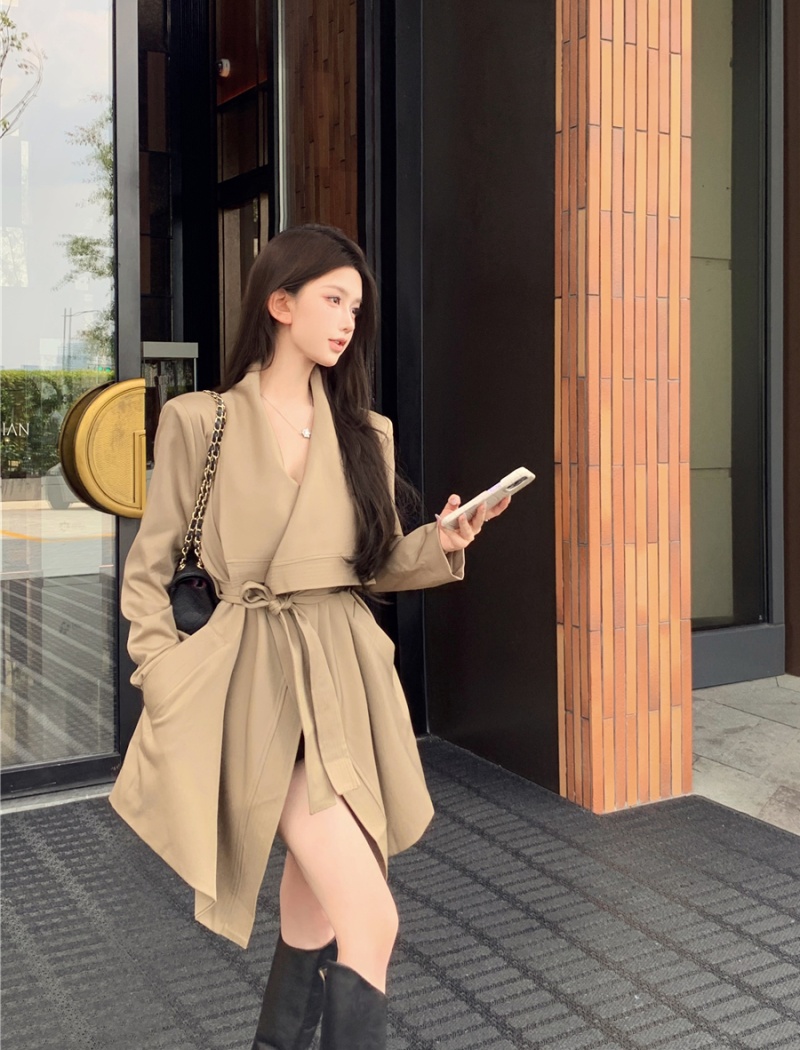 Irregular loose windbreaker sexy coat for women