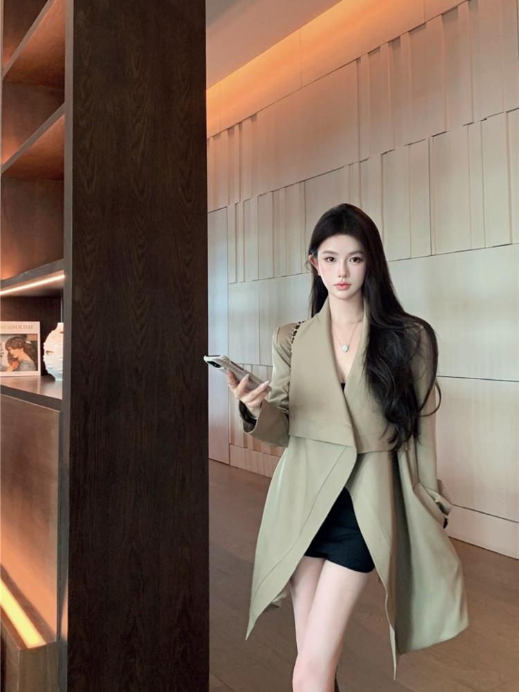 Irregular loose windbreaker sexy coat for women