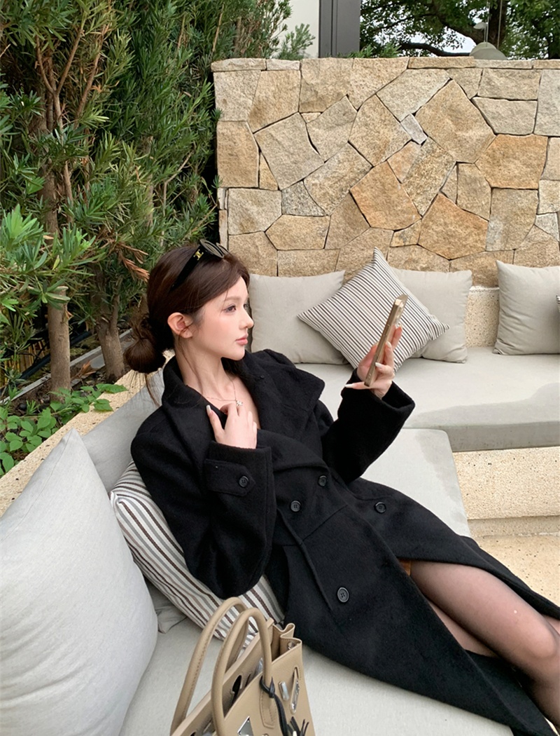 Removable woolen coat temperament overcoat for women