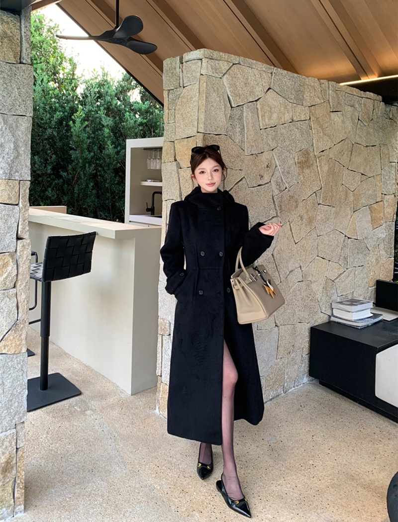 Removable woolen coat temperament overcoat for women