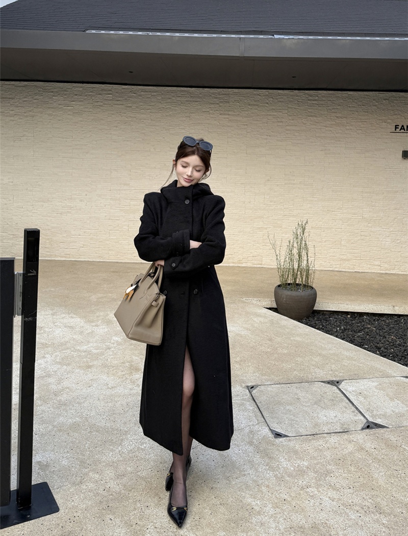 Removable woolen coat temperament overcoat for women