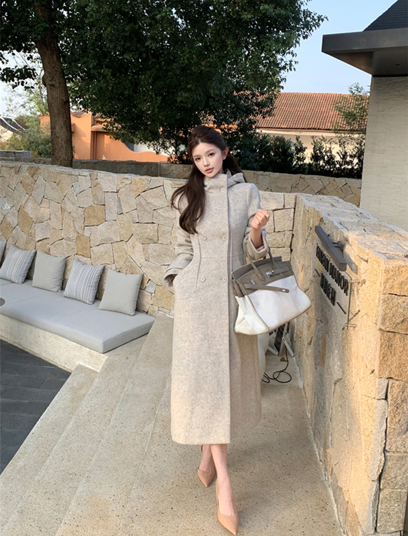 Removable woolen coat temperament overcoat for women