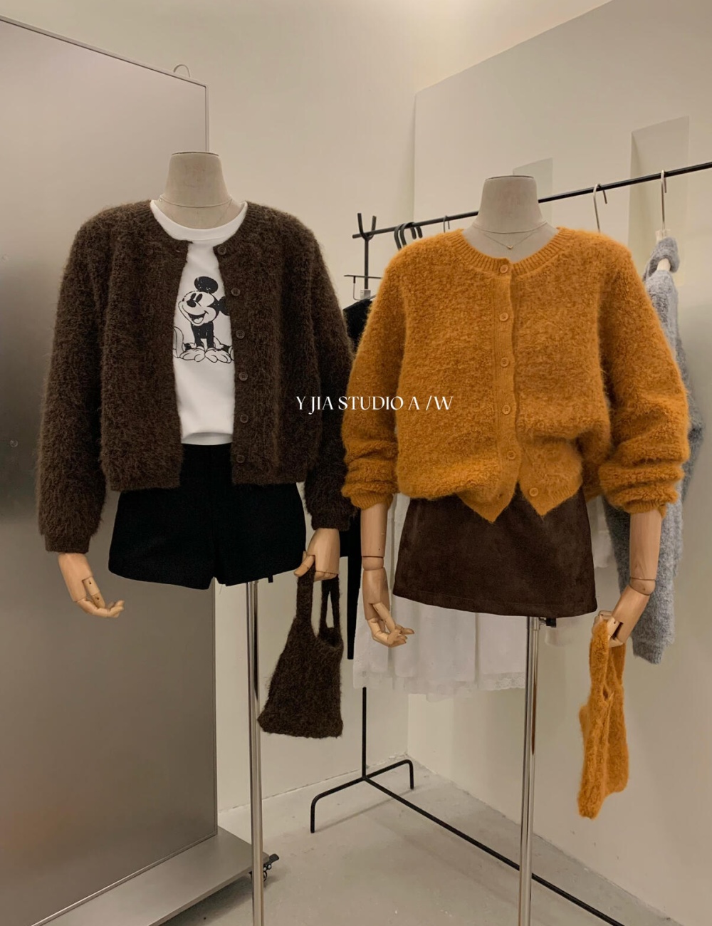 Retro knitted cardigan show young sweater for women