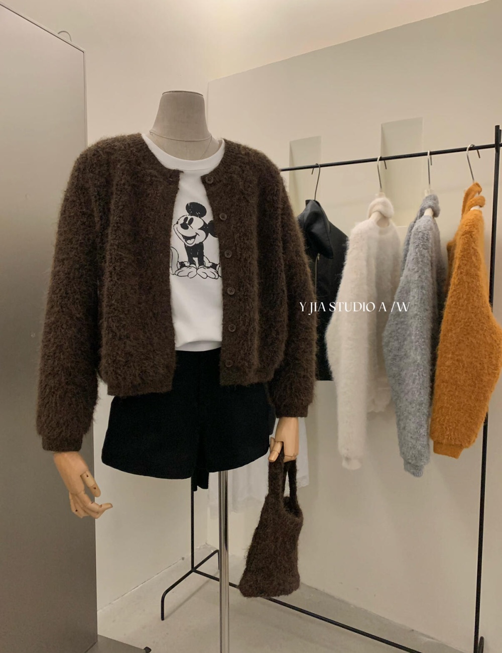 Retro knitted cardigan show young sweater for women