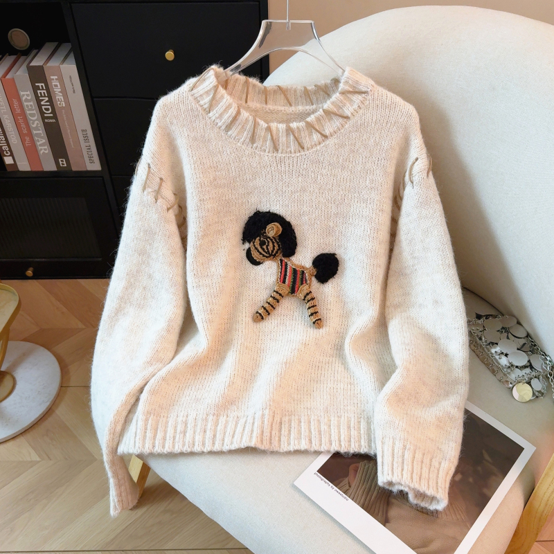 Lazy autumn and winter sweater retro tops for women