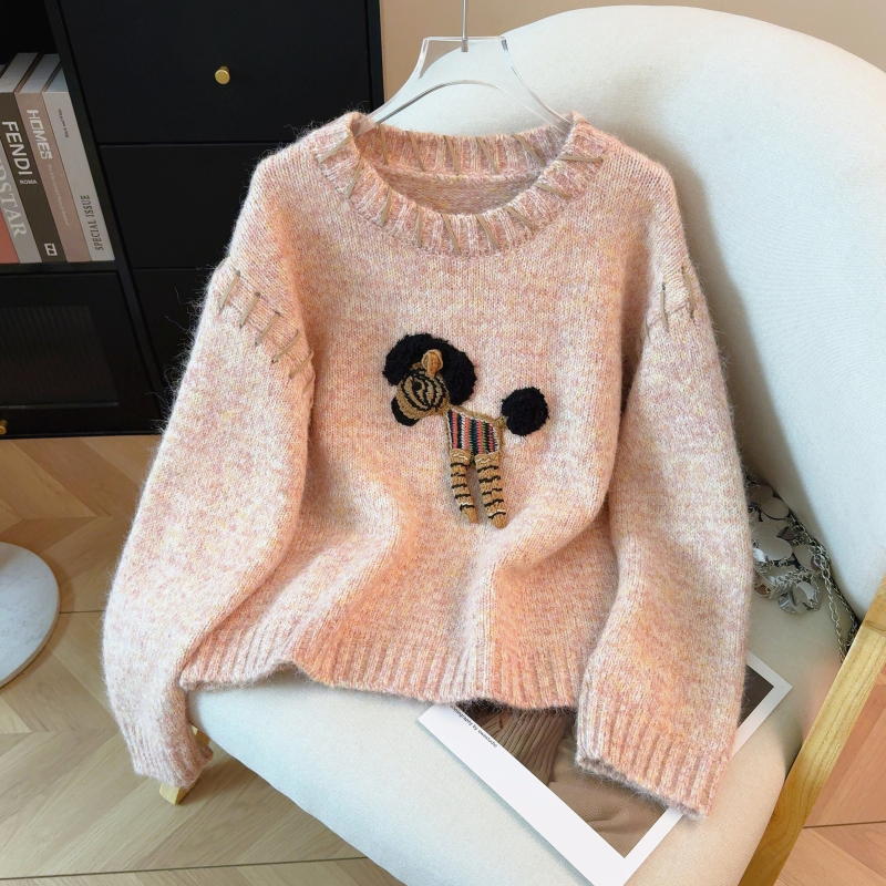 Lazy autumn and winter sweater retro tops for women