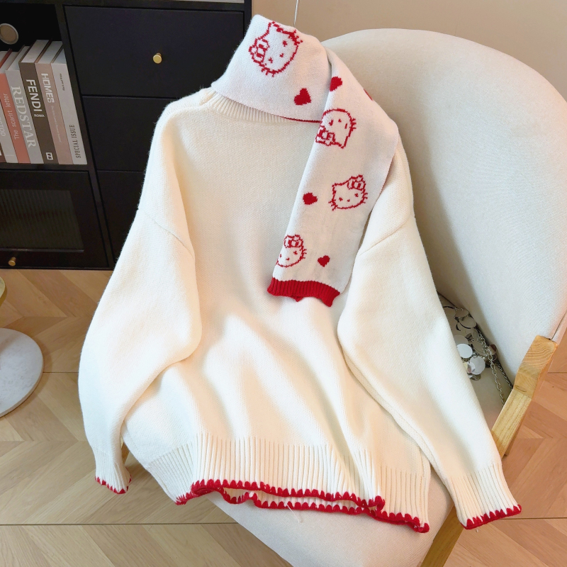 Wears outside winter sweater christmas scarves for women