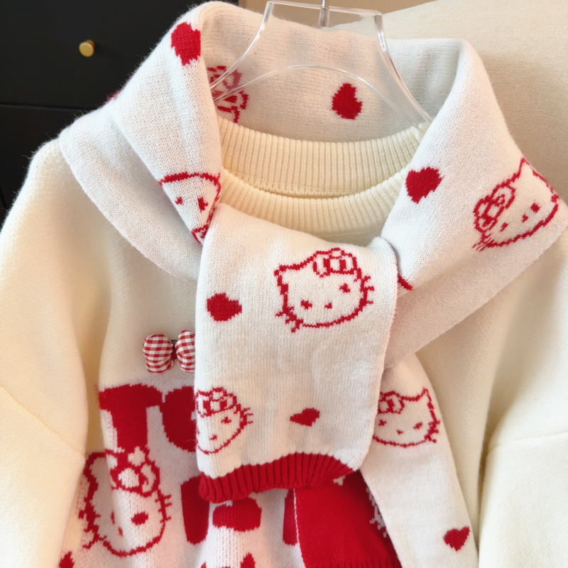 Wears outside winter sweater christmas scarves for women