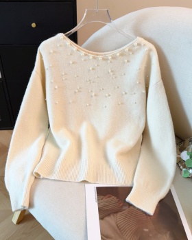 Knitted round neck sweater loose tops for women